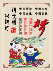 讲文明树新风公益挂图图片素材
