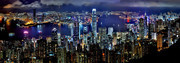 维多利亚港的夜景俯瞰图片