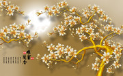 3D玉兰花电视背景图片素材