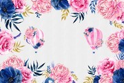 手绘牡丹花花纹背景图片素材