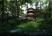 古典建筑园林效果图景观设计素材