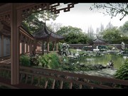 古典园林建筑效果图设计模板
