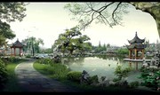 中式园林建筑景观效果图