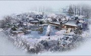 古代园林建筑雪景景观设计
