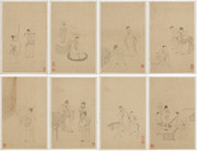 白描人物故事册页_北宋_李公麟 