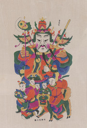 秦叔宝作品滩头年画图