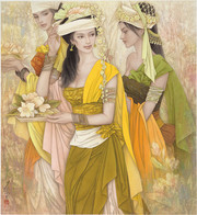 重彩工笔画 美女_近现代_冯长江