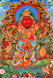 四大天王西方广目天王高清唐卡图片