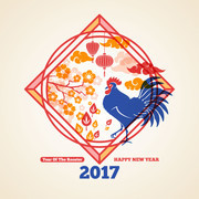 2017鸡年插画海报