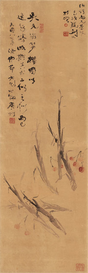 国画图片  笋樱图_近现代_高剑父