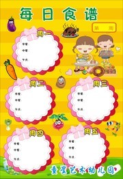 幼儿园每日食谱设计