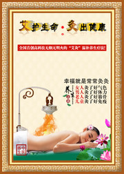 中医艾灸展板挂图设计素材