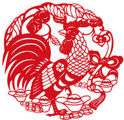 公鸡的剪纸图片下载