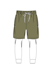 假两件裤子服装设计模板