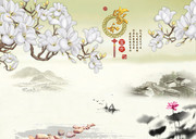家和富贵中国风背景墙图片素材