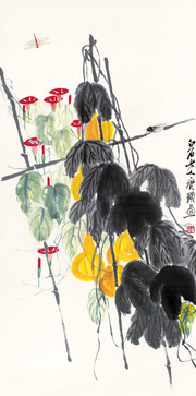 国画图片 葫芦牵牛花_近现代_齐白石