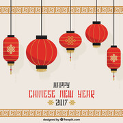 喜庆中国年灯笼插画图片下载