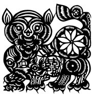 老虎的剪纸图片素材