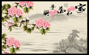 家和万事兴中国风装饰画图片素材