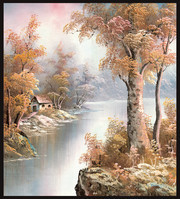 冬天风景油画图片下载