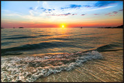 海边落日夕阳风景图片素材