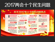 关于2017两会十个民生问题亮点展板