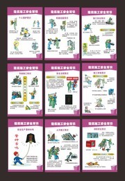 建筑工地施工安全挂图图片素材