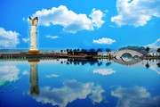 白洋淀观音像旅游摄影图片