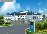 加油站建筑效果图