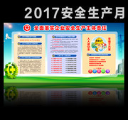 清爽2017安全生产月知识墙板下载
