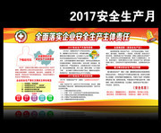 安全月小报 2017安全生产宣传墙板