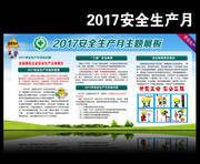 2017年安全生产月主题展板设计素材