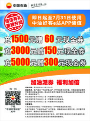 中国石油加油站充值活动海报图片