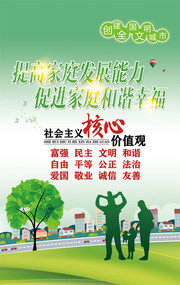 文明城市核心价值观宣传画图片