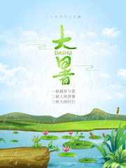 二十四节气传统文化大暑海报