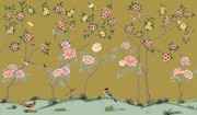 手绘花鸟背景图PSD素材