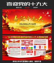 喜迎十九大展板模板