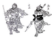 白描颜良文丑古人图片
