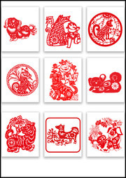 2018狗年生肖剪纸图片素材