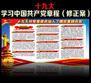 学习解读十九大党章修改展板图片