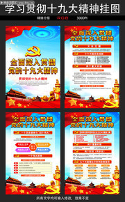党员活动室宣传十九大精神挂图