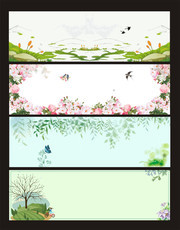 时尚花纹清新花纹banner图片素材