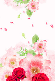 唯美粉色水彩花卉背景素材