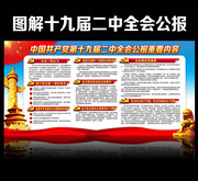 贯彻落实十九届二中全会公报内容展板