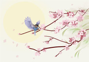 手绘桃花春天花卉图片素材