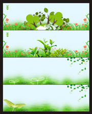 春天绿色banner背景素材