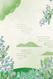 清新春天插画背景图片素材