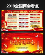 2018年全国两会十大热点解读展板