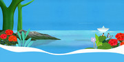 清新唯美手绘插画背景