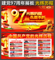 建党97周年光辉历程展板下载